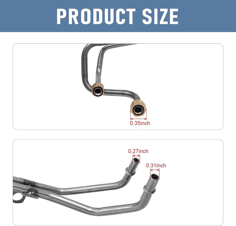 RALBDX Diesel Fuel Supply & Return Line Assembly Compatible With 1998 1999 2000 2001 2002 2003 Ford Powerstroke V8 7.3L Replaces F81Z-9J338-NA (3381-OE) - Image 2